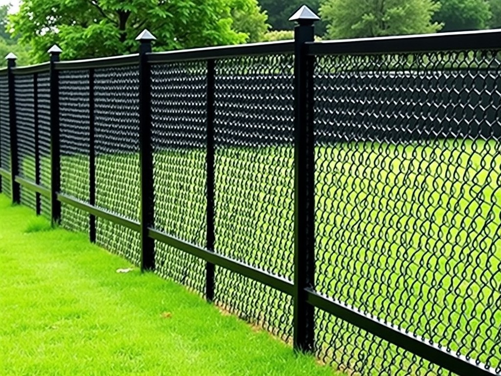 4 Rail Black Vinyl Ranch Fence Panels