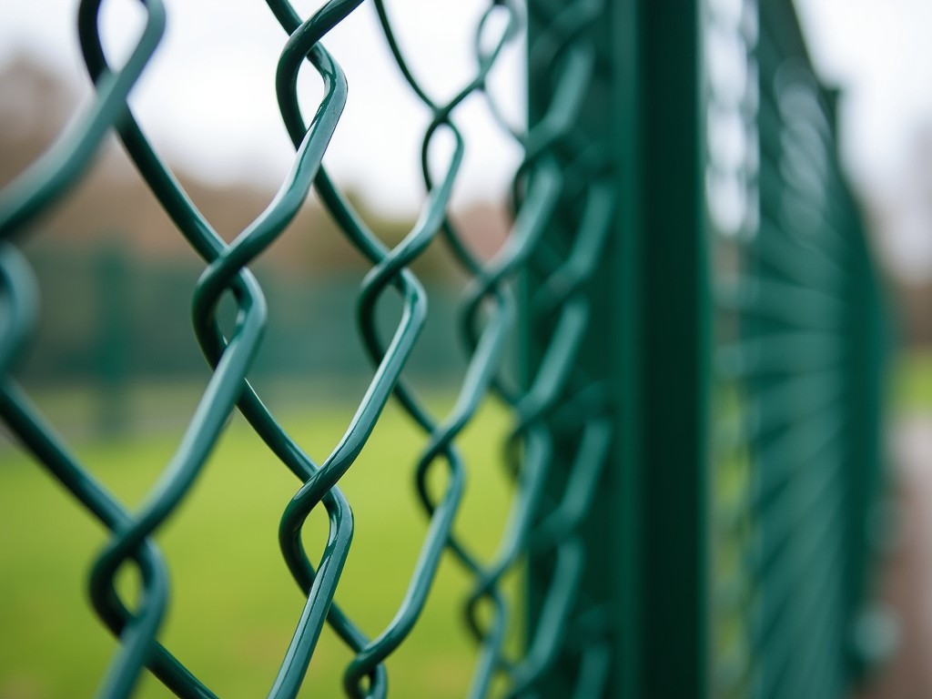 Green Plastic Coated Chain Link Fencing