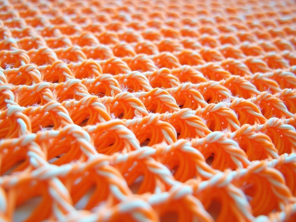 Oem Orange And White Deco Mesh